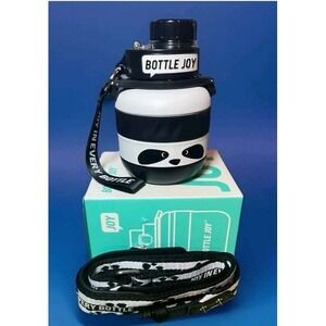PANDA Bottle Joy Stainless Steel Water Bottle 16.9oz Panda Design  W/Carry Strap